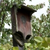 three chambered bat house hand crafted from barn wood