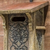 Victorian Bluebird letterbox birdhouse mounted on wood